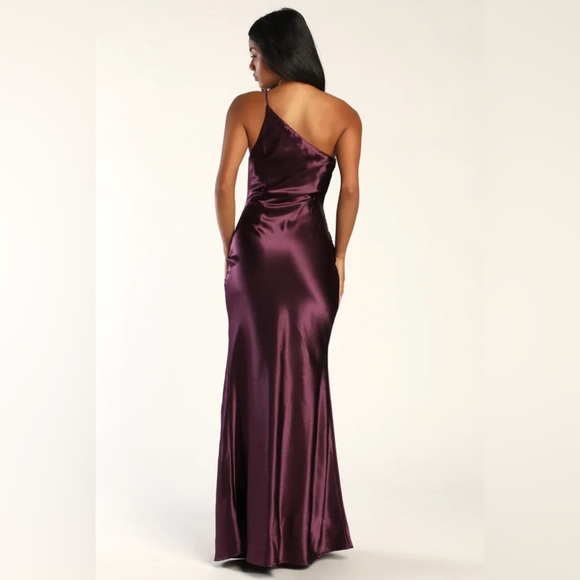 Lulus Satin One Shoulder Maxi Dress - Picture 4 of 7